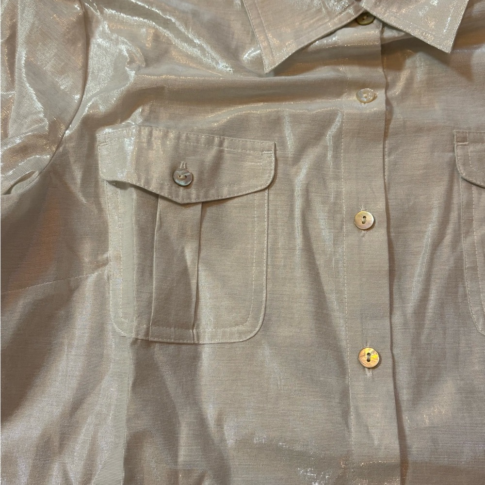 Ruby Rd. Metallic Silver Blouse - Picture 4 of 4